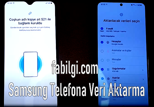 Eski Telefondan Samsung Telefona Geçme Veri Aktarma Yapımı