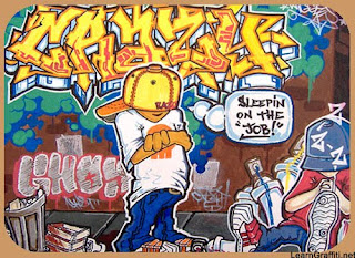 Graffiti Canvas Crazy with Cartoon Design Image
