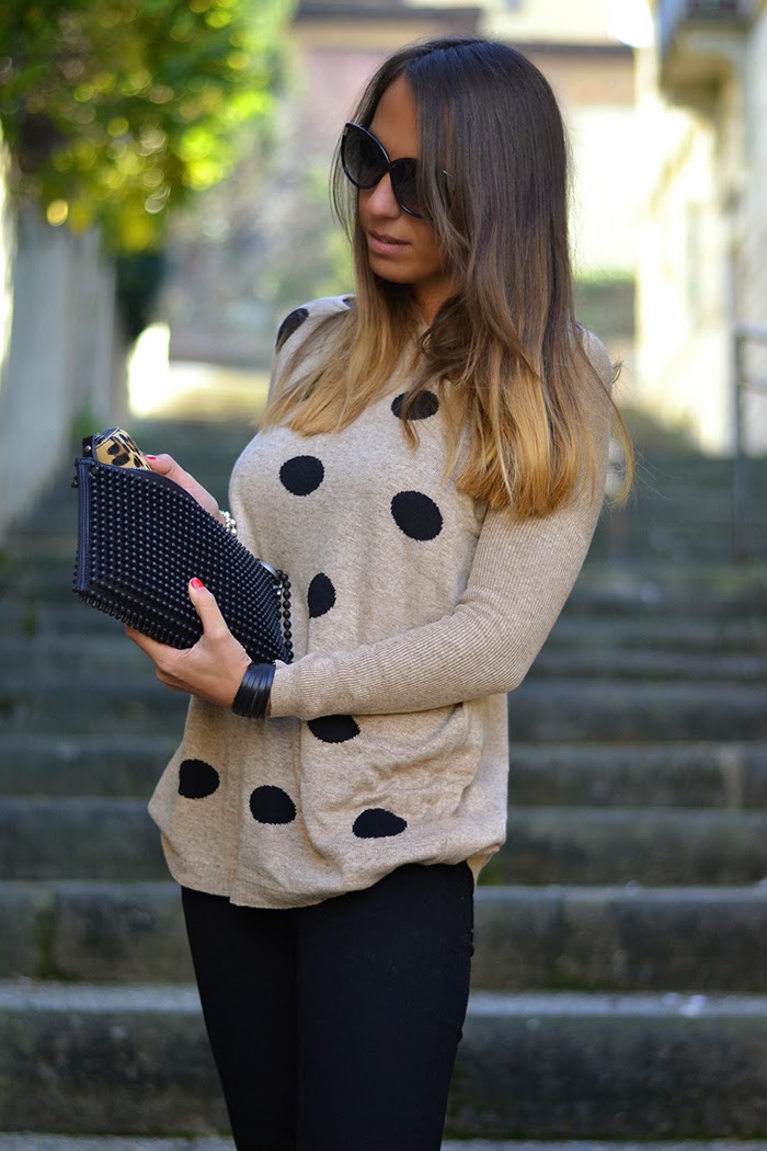 maglione a pois