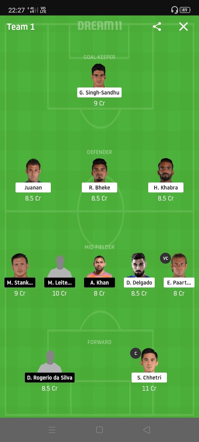 BFC VS HYD Dream11 Football Team and Grand League team and Playing 11