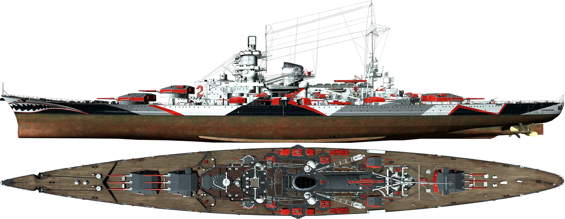 Imagen de pintura roja del Scharnhorst 43 Mad Shark