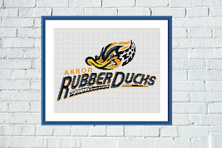 Akron RubberDucks logo cross stitch pattern - Tango Stitch