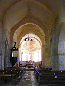 Interior of the church of Saint Maurice la Clouere, Vienne. France. Photographed by Susan Walter. Tour the Loire Valley with a classic car and a private guide.