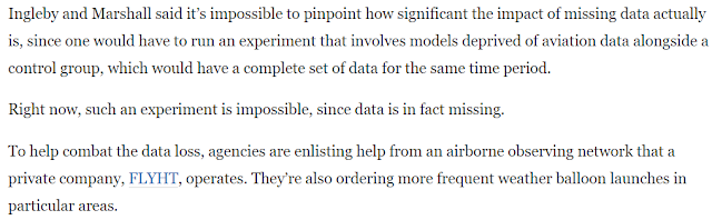 Quotes from article about overcoming the shortcomings associated with decreased airplane data.