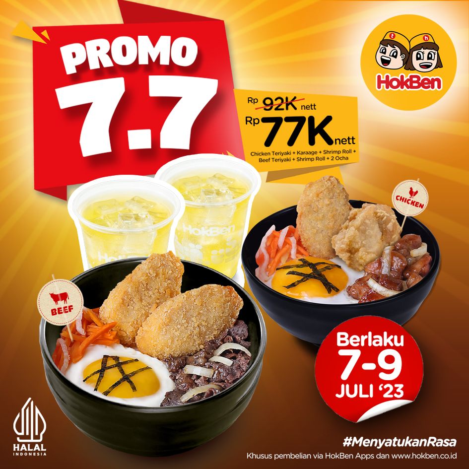 Promo HOKBEN 7.7 HARGA SPESIAL Paket Menu Hanya Rp 77RIBU