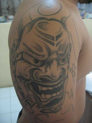 This "retro devil tattoo design" clipart image can be licensed as part of a