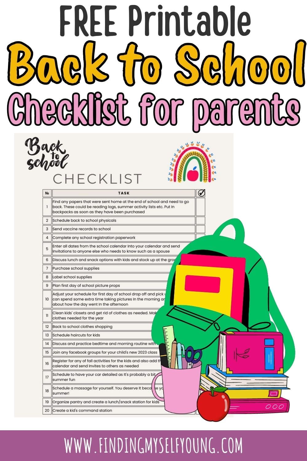 free printable back to school checklist for parents