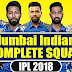 Mumbai IPL Team 2018 | Mumbai Indians Team - IPL Facts 2018