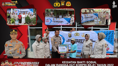 Sambut Hut ke 51 Korpri, PNS Polres Lahat Dan Polres Muara Enim Polda Sumsel Gelar Bhakti Sosial