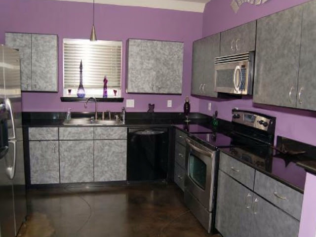 light purple kitchen walls