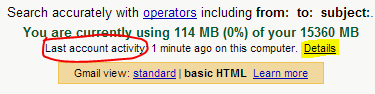 Last Account Activity in Gmail