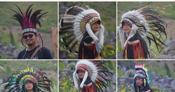  TOPI  INDIAN  WARBONNET TOPI  APACHE TOPI  BULU  AYAM INDIAN  