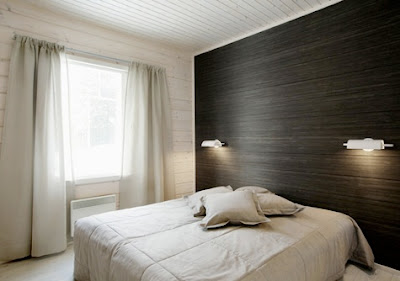 Dark Gray Bedroom on Black Bedroom Accent Wall