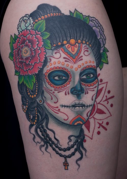 Day of the Dead Tattoo. Finished this a few months ago but just got pictures 