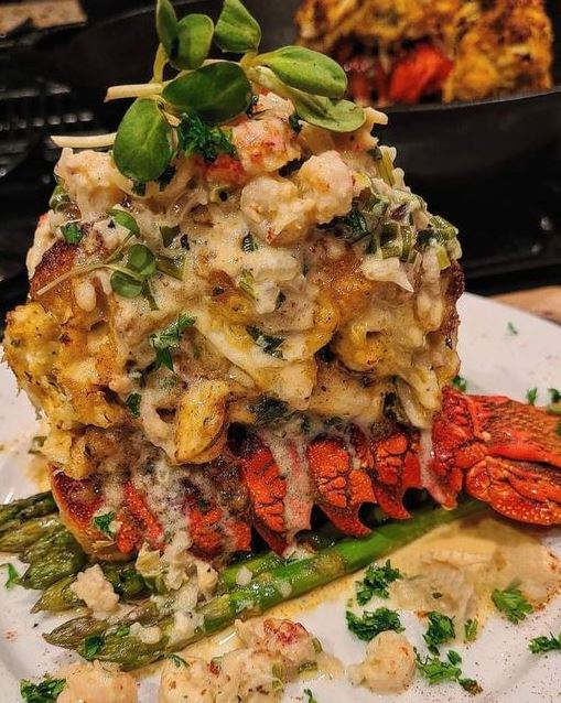 Lobster Tails Stuffed with Jumbo Lump Crab Cake Recipe
