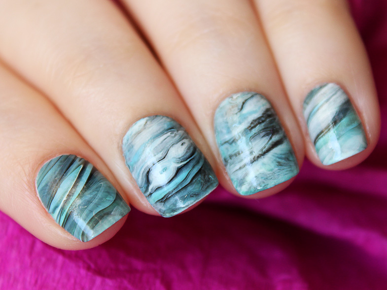 Stone marble nail art Мраморный дизайн