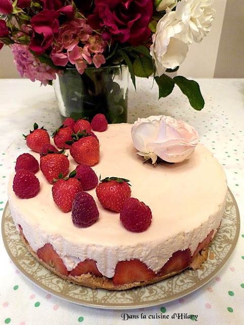 Cheesecake à la fraise façon fraisier 