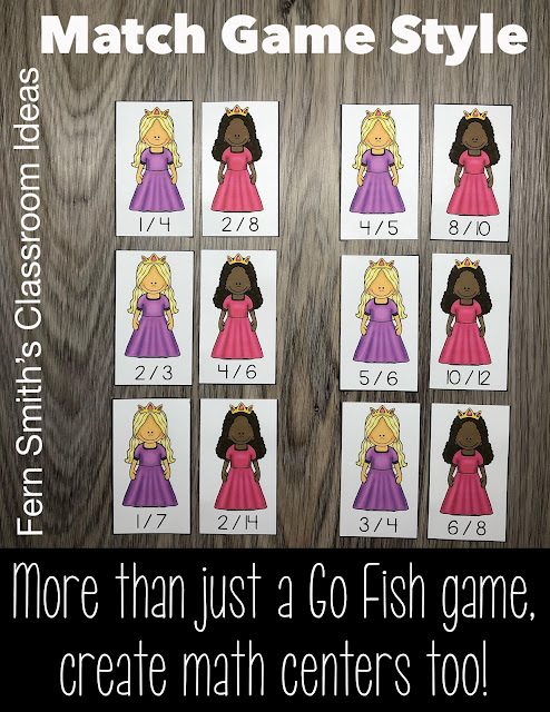 Download these FREE Equivalent Fractions Go Fish Math Center Card Games Free Resources to USE in Your Classroom Today!