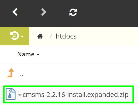 successfully uploaded cms file to htdocs