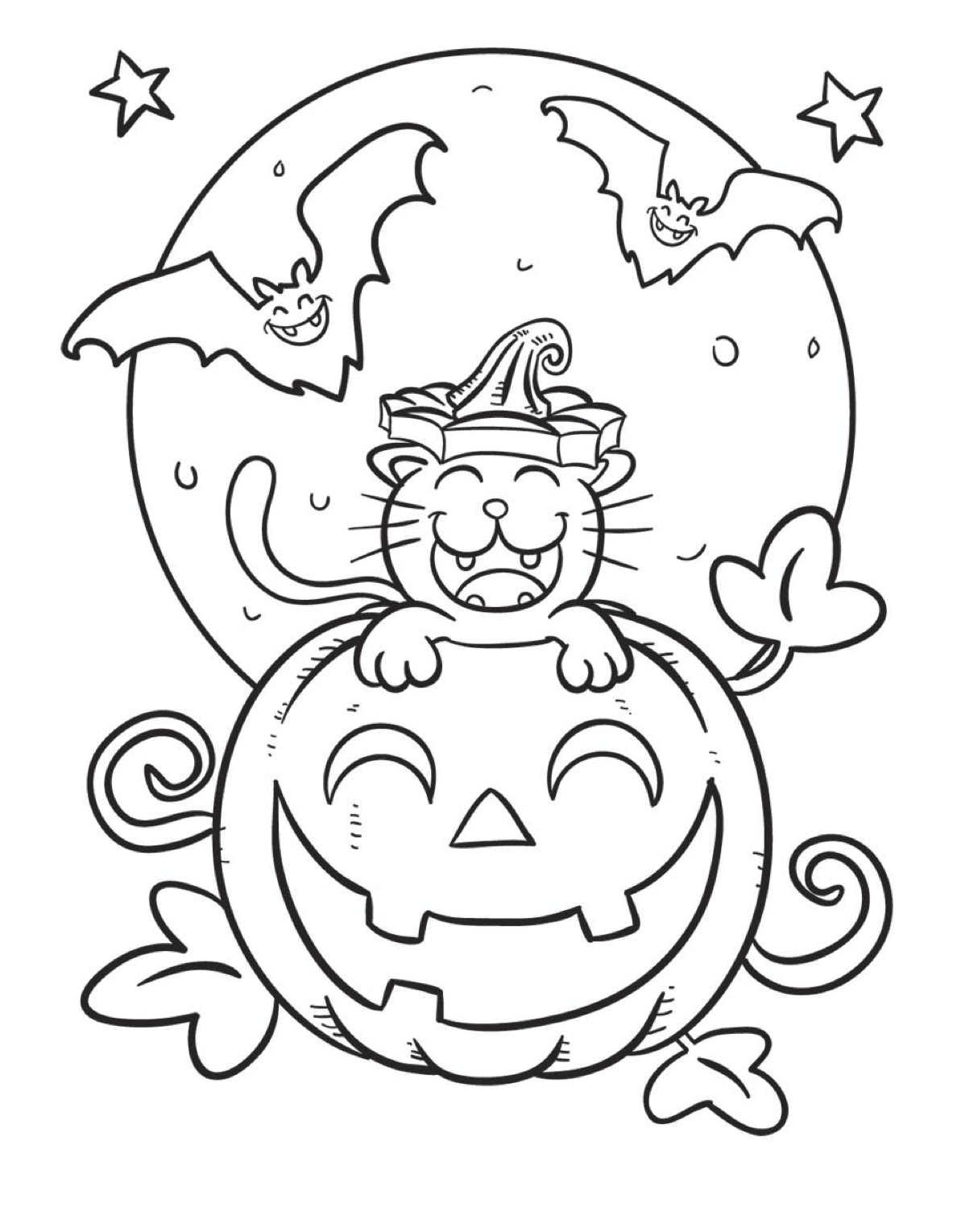 Halloween Cat Coloring Pages 10