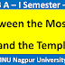 Between the Mosque and the Temple  MCQs- B A Semester 1 Compulsory English RTMNU 2022