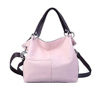 The Seventh Soft Leather Stitching Bag, Retro Casual Shoulder Bag Crossbody Bag Europe and America Stylish Large Capacity PU Leather Tote Bag Peach