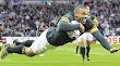 South Africa's Bryan Habana scores his third try against the USA