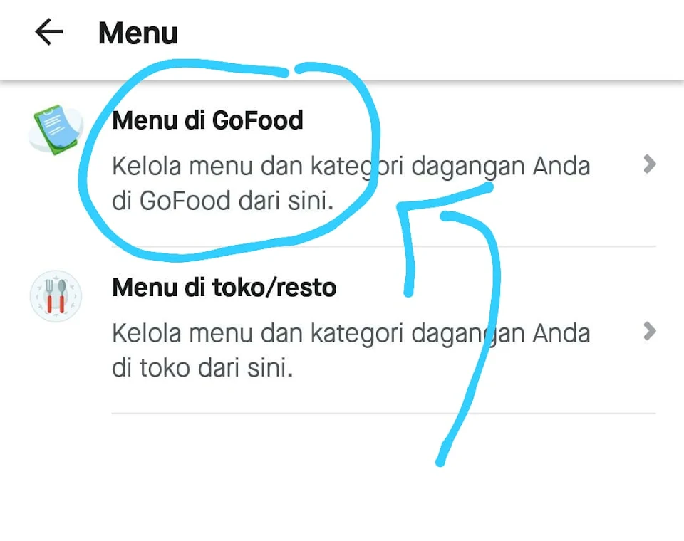 Pilih menu di Gofood