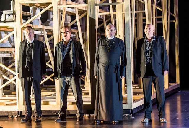 Martinu: The Greek Passion - Jonathan Best, Ivan Sharpe, Stephen Gadd, Jeremy Peaker - Opera North (Photo Tristram Kenton)