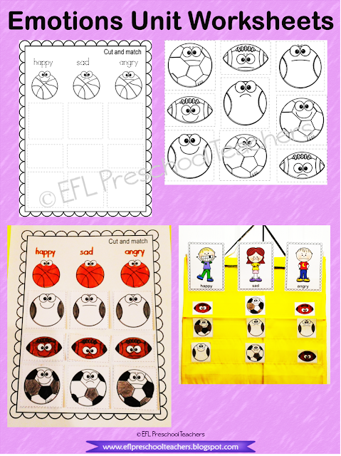 Sorting the emotions worksheets