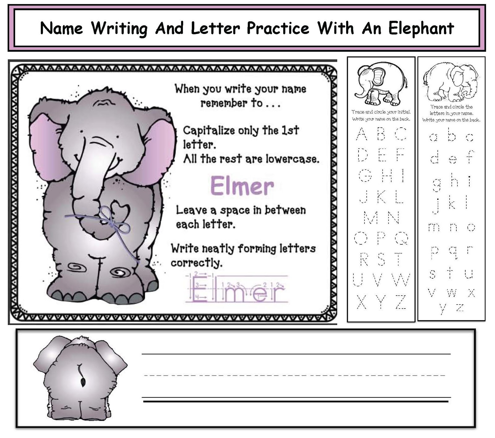 Name Writing & Letter Practice - Classroom Freebies