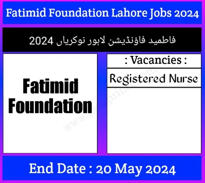 Fatimid Foundation Lahore Jobs 2024