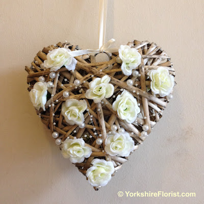  Shabby Chic Floral Wicker Heart