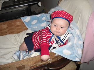 Fourth of July with handmade sailor hat