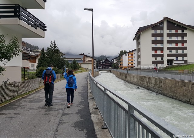 Outside our apartment and heading towards Zermatt town center and the Matterhorn Express Cable Car Station.