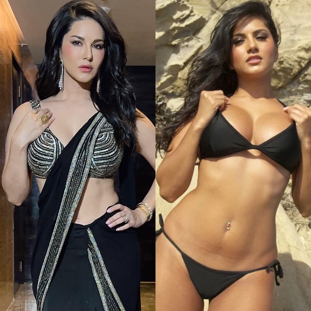 Sunny Leone Take Of Her Silk Pink Bra And Panty - Sunny Leone - saree vs bikini - 185.