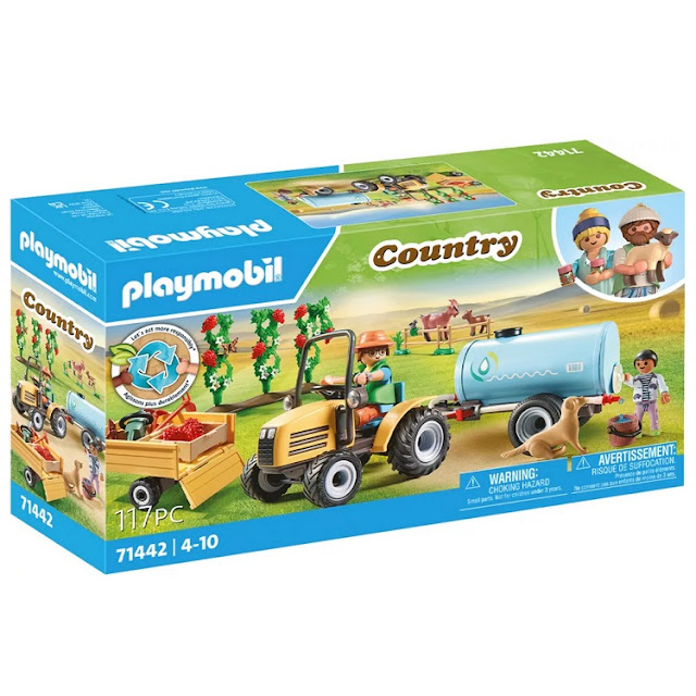 Tracteur, remorque et citerne Playmobil Country 71442.