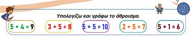 Υπολογισμοί - Επιστροφή στην πεντάδα - Μαθηματικά Α' Δημοτικού - by https://idaskalos.blogspot.gr