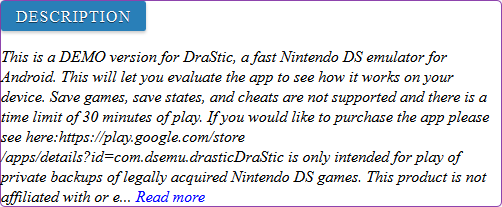 DraStic DS Emulator DEMO game review