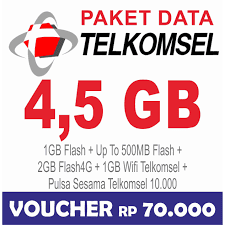 Telkomsel Data Internet Up To 4.5GB (Simpati, Kartu AS, Loop ), 24jam