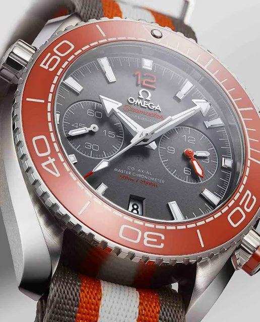 Omega Planet Ocean 600M Co‑Axial Master Chronometer Chronograph with Orange Bezel and NATO strap (ref. 215.32.46.51.99.001) 