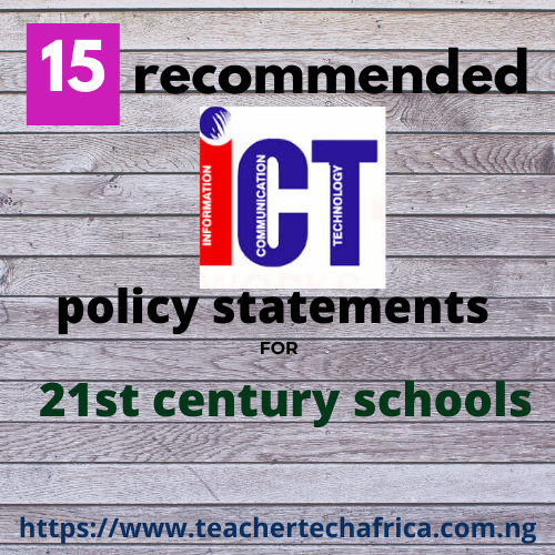 Recommended tech and digital literacy policy for schools