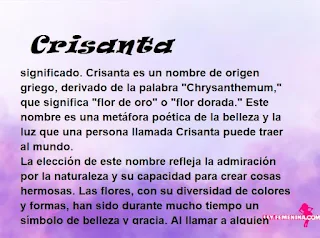 significado del nombre Crisanta