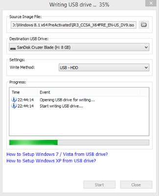 Pilih 'USB-HDD' di bawah 'Write Method'