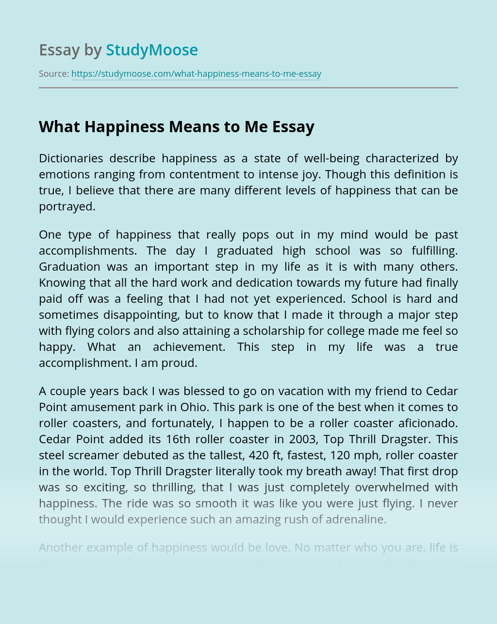 happiness essay