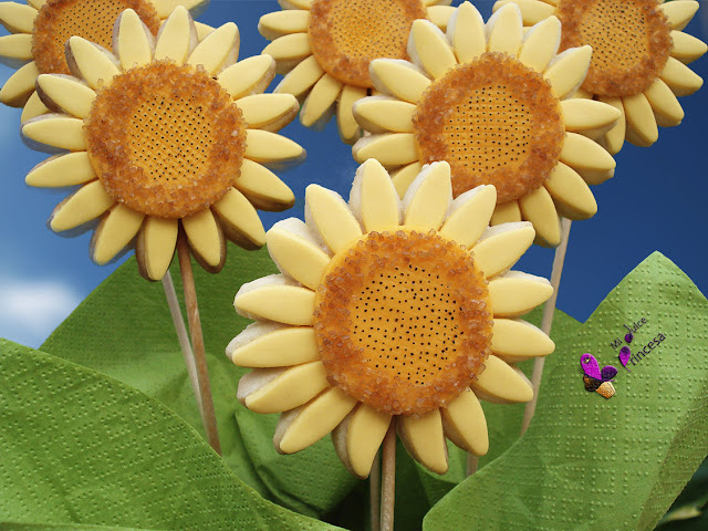 galletas, galletas fondant, fondant, girasoles