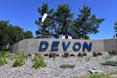 Devon town sign Alberta.
