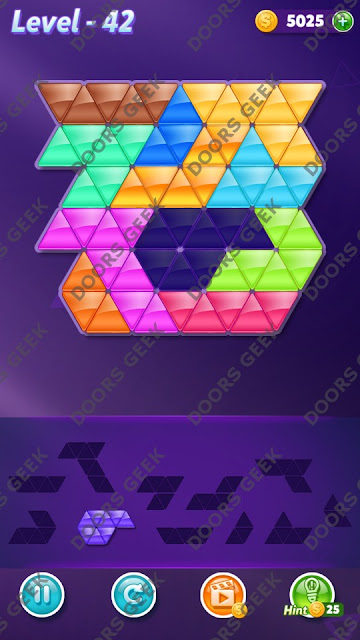 Block! Triangle Puzzle 11 Mania Level 42 Solution, Cheats, Walkthrough for Android, iPhone, iPad and iPod