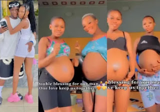 2 young ladies who get pregnant for same man show off big baby bumps - “One love keeps us together”