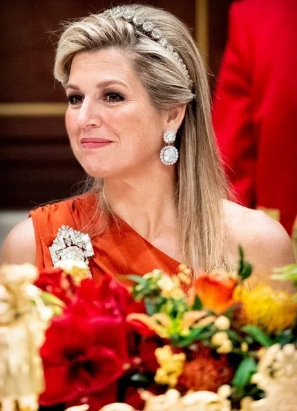 Queen Maxima wore Claes Iversen dress. President Jorge Carlos de Almeida Fonseca and his wife Lígia Dias Fonseca. Princess Beatrix